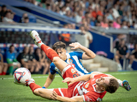 Alvaro Aguado, Ivan Balliu during the LaLiga EA Sports match between RCD Espanyol de Barcelona and Rayo Vallecano, on August 31, 2024.  (