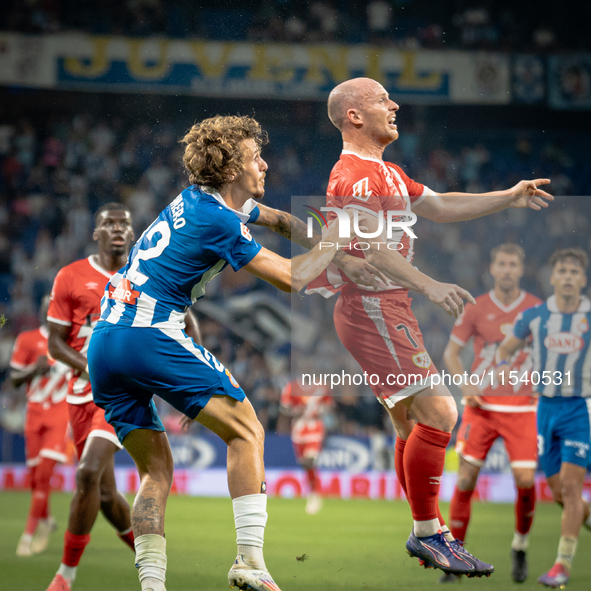 Carlos Romero, Isaac Palazon Isi during the LaLiga EA Sports match between RCD Espanyol de Barcelona and Rayo Vallecano, on August 31, 2024....