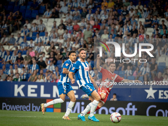 Adrian Embarba during the LaLiga EA Sports match between RCD Espanyol de Barcelona and Rayo Vallecano, on August 31, 2024.  (