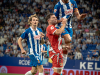 Adrian Embarba, Sergi Gomex during the LaLiga EA Sports match between RCD Espanyol de Barcelona and Rayo Vallecano, on August 31, 2024.  (