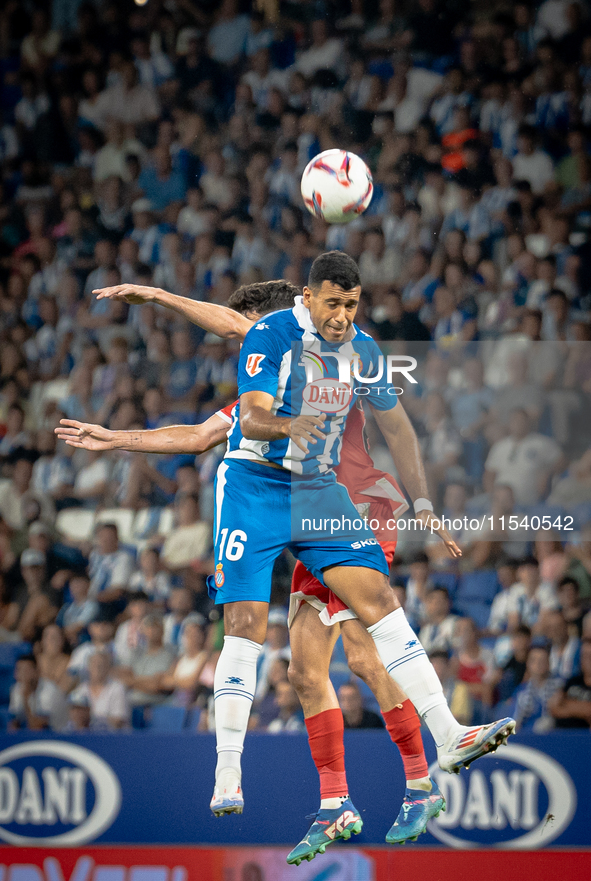 Walid Cheddira during the LaLiga EA Sports match between RCD Espanyol de Barcelona and Rayo Vallecano, on August 31, 2024.  