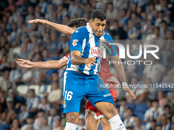 Walid Cheddira during the LaLiga EA Sports match between RCD Espanyol de Barcelona and Rayo Vallecano, on August 31, 2024.  (