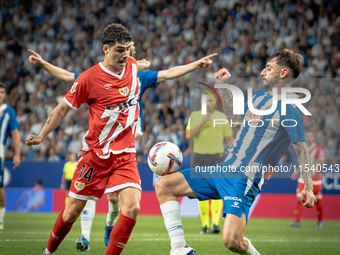 Jofre Carreras, Sergio Camello during the LaLiga EA Sports match between RCD Espanyol de Barcelona and Rayo Vallecano, on August 31, 2024....