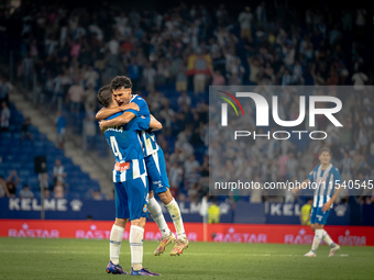 Marash Kumbulla, Omar El Halili during the LaLiga EA Sports match between RCD Espanyol de Barcelona and Rayo Vallecano, on August 31, 2024....