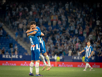 Marash Kumbulla, Omar El Halili during the LaLiga EA Sports match between RCD Espanyol de Barcelona and Rayo Vallecano, on August 31, 2024....