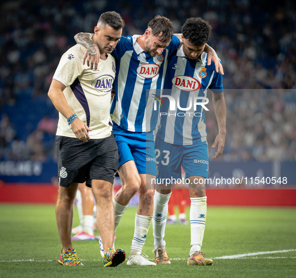 Fernando Calero during the LaLiga EA Sports match between RCD Espanyol de Barcelona and Rayo Vallecano, on August 31, 2024.  