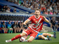 Alvaro Aguado, Ivan Balliu during the LaLiga EA Sports match between RCD Espanyol de Barcelona and Rayo Vallecano, on August 31, 2024.  (