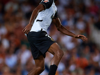 Cristhian Mosquera of Valencia CF is in action during the LaLiga EA Sports match between Valencia CF and Villarreal CF at Mestalla stadium i...