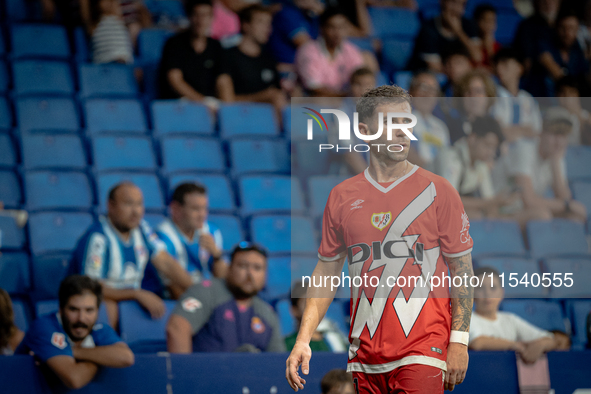 Adrian Embarba during the LaLiga EA Sports match between RCD Espanyol de Barcelona and Rayo Vallecano, on August 31, 2024.  