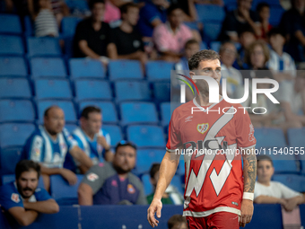 Adrian Embarba during the LaLiga EA Sports match between RCD Espanyol de Barcelona and Rayo Vallecano, on August 31, 2024.  (