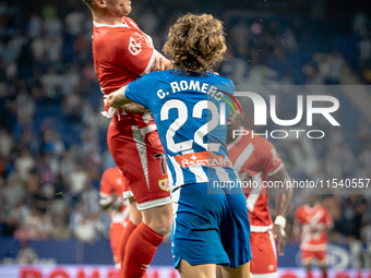 Carlos Romero, Isaac Palazon Isi during the LaLiga EA Sports match between RCD Espanyol de Barcelona and Rayo Vallecano, on August 31, 2024....