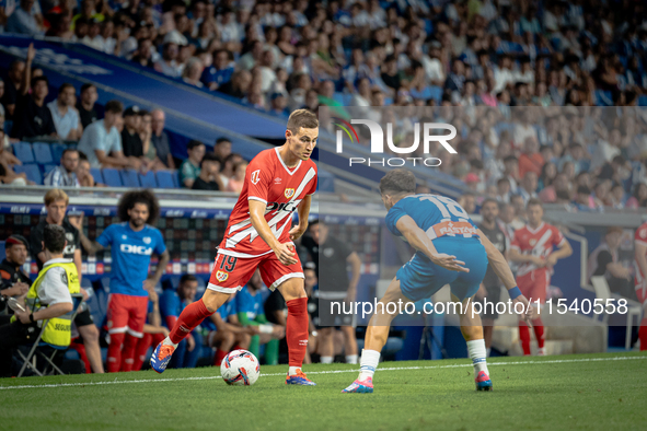 Jorge De Frutos, Alvaro Aguado during the LaLiga EA Sports match between RCD Espanyol de Barcelona and Rayo Vallecano, on August 31, 2024.  