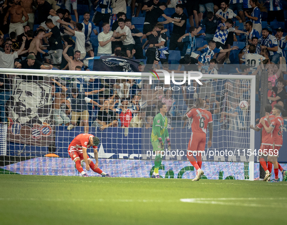 Alejo Veliz during the LaLiga EA Sports match between RCD Espanyol de Barcelona and Rayo Vallecano, on August 31, 2024.  