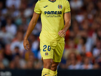 Ramon Terrats of Villarreal CF looks on during the LaLiga EA Sports match between Valencia CF and Villarreal CF at Mestalla stadium in Valen...