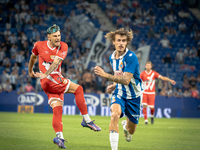 Alex Kral, Andrei Florin during the LaLiga EA Sports match between RCD Espanyol de Barcelona and Rayo Vallecano, on August 31, 2024.  (