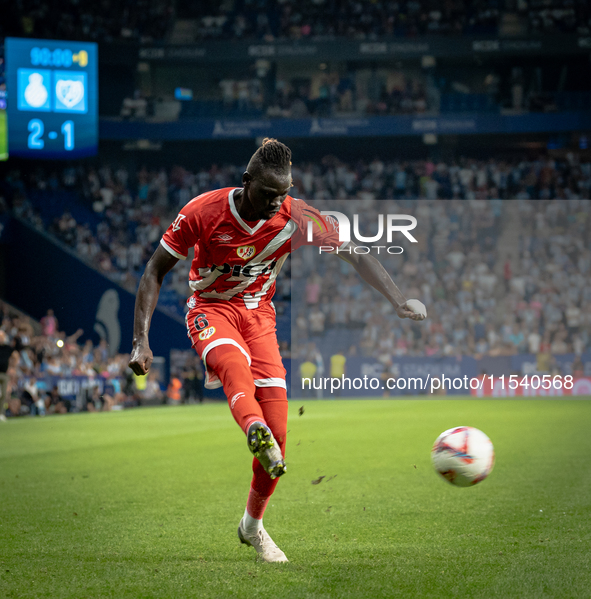 Pathe Ciss during the LaLiga EA Sports match between RCD Espanyol de Barcelona and Rayo Vallecano, on August 31, 2024.  