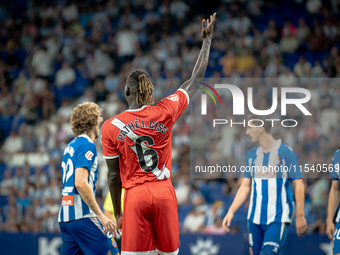 Pathe Ciss during the LaLiga EA Sports match between RCD Espanyol de Barcelona and Rayo Vallecano, on August 31, 2024.  (