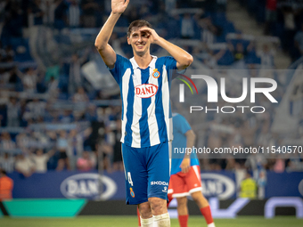 Marash Kumbulla during the LaLiga EA Sports match between RCD Espanyol de Barcelona and Rayo Vallecano, on August 31, 2024.  (