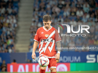 Adrian Embarba during the LaLiga EA Sports match between RCD Espanyol de Barcelona and Rayo Vallecano, on August 31, 2024.  (