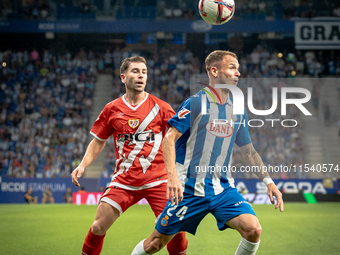 Adrian Embarba, Irvine Cardona during the LaLiga EA Sports match between RCD Espanyol de Barcelona and Rayo Vallecano, on August 31, 2024....