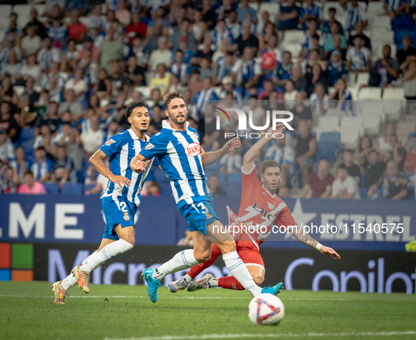 Adrian Embarba during the LaLiga EA Sports match between RCD Espanyol de Barcelona and Rayo Vallecano, on August 31, 2024.  