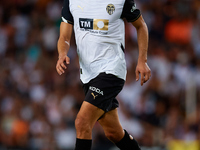 Andre Almeida of Valencia CF is in action during the LaLiga EA Sports match between Valencia CF and Villarreal CF at Mestalla stadium in Val...