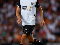 Andre Almeida of Valencia CF is in action during the LaLiga EA Sports match between Valencia CF and Villarreal CF at Mestalla stadium in Val...