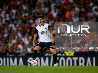 Pepelu of Valencia CF is in action during the LaLiga EA Sports match between Valencia CF and Villarreal CF at Mestalla stadium in Valencia,...