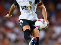 Pepelu of Valencia CF is in action during the LaLiga EA Sports match between Valencia CF and Villarreal CF at Mestalla stadium in Valencia,...