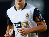 Pepelu of Valencia CF looks on during the LaLiga EA Sports match between Valencia CF and Villarreal CF at Mestalla stadium in Valencia, Spai...