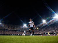 Pepelu of Valencia CF reacts during the LaLiga EA Sports match between Valencia CF and Villarreal CF at Mestalla stadium in Valencia, Spain,...