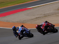 Francesco Pecco Bagnaia (1) of Italy and Ducati Lenovo Team before crashing with Alex Marquez (73) of Spain and Gresini Racing Moto GP Ducat...