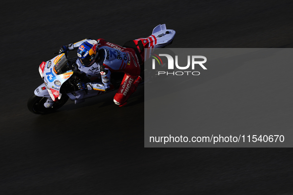 Alex Marquez (73) of Spain and Gresini Racing Moto GP Ducati during the race day of the Gran Premio GoPro de Aragon at Motorland Aragon Circ...