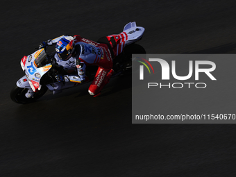 Alex Marquez (73) of Spain and Gresini Racing Moto GP Ducati during the race day of the Gran Premio GoPro de Aragon at Motorland Aragon Circ...