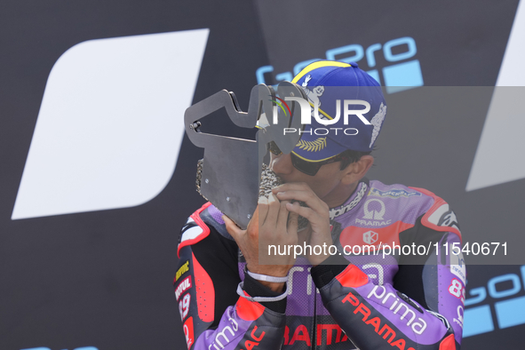 Jorge Martin (89) of Spain and Prima Pramac Racing Ducati during the race day of the Gran Premio GoPro de Aragon at Motorland Aragon Circuit...