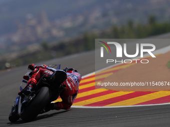 Marc Marquez (93) of Spain and Gresini Racing Moto GP Ducati during the race day of the Gran Premio GoPro de Aragon at Motorland Aragon Circ...