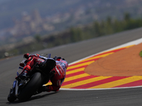 Marc Marquez (93) of Spain and Gresini Racing Moto GP Ducati during the race day of the Gran Premio GoPro de Aragon at Motorland Aragon Circ...