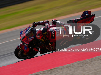 Francesco Pecco Bagnaia (1) of Italy and Ducati Lenovo Team during the race day of the Gran Premio GoPro de Aragon at Motorland Aragon Circu...