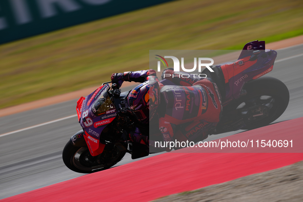 Jorge Martin (89) of Spain and Prima Pramac Racing Ducati during the race day of the Gran Premio GoPro de Aragon at Motorland Aragon Circuit...