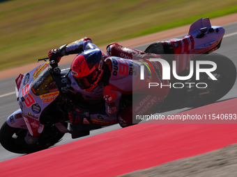 Marc Marquez (93) of Spain and Gresini Racing Moto GP Ducati during the race day of the Gran Premio GoPro de Aragon at Motorland Aragon Circ...