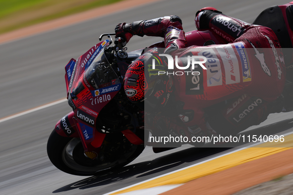 Francesco Pecco Bagnaia (1) of Italy and Ducati Lenovo Team during the race day of the Gran Premio GoPro de Aragon at Motorland Aragon Circu...