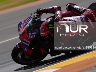 Francesco Pecco Bagnaia (1) of Italy and Ducati Lenovo Team during the race day of the Gran Premio GoPro de Aragon at Motorland Aragon Circu...