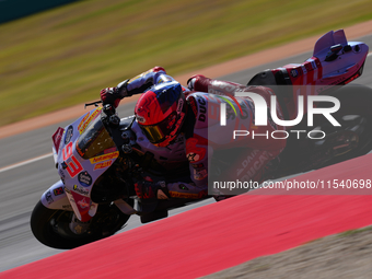 Marc Marquez (93) of Spain and Gresini Racing Moto GP Ducati during the race day of the Gran Premio GoPro de Aragon at Motorland Aragon Circ...