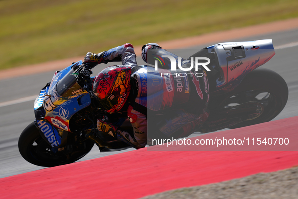 Raul Fernandez (25) of Spain and Trackhouse Racing during the race day of the Gran Premio GoPro de Aragon at Motorland Aragon Circuit on Sep...