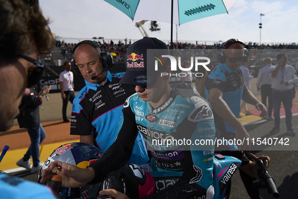 David Alonso (80) of Colombia and CFMoto Gaviota Aspar Team during the race day of the Gran Premio GoPro de Aragon at Motorland Aragon Circu...