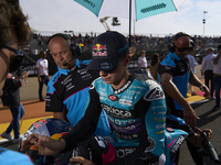 David Alonso (80) of Colombia and CFMoto Gaviota Aspar Team during the race day of the Gran Premio GoPro de Aragon at Motorland Aragon Circu...