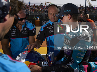 David Alonso (80) of Colombia and CFMoto Gaviota Aspar Team during the race day of the Gran Premio GoPro de Aragon at Motorland Aragon Circu...