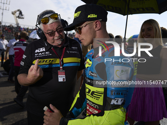 David Muñoz (64) of Spain and Boe Motorsports KTM during the race day of the Gran Premio GoPro de Aragon at Motorland Aragon Circuit on Sept...