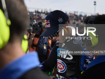 Diogo Moreira (10) of Brazil and of Italy and ltrans Racing Team Kalex during the race day of the Gran Premio GoPro de Aragon at Motorland A...