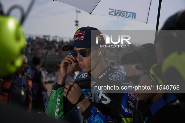 Diogo Moreira (10) of Brazil and of Italy and ltrans Racing Team Kalex during the race day of the Gran Premio GoPro de Aragon at Motorland A...